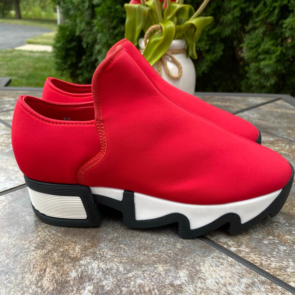 iRi WES I Neoprene Low Top Platform Sneaker Size EU 37 US 7 Red - Picture 7 of 14